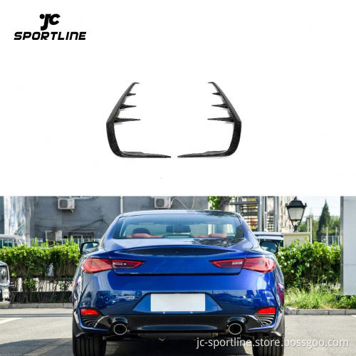 Carbon Fiber Rear Bumper Scoop Trim for Infiniti Q60 Sport Coupe 2016-2019